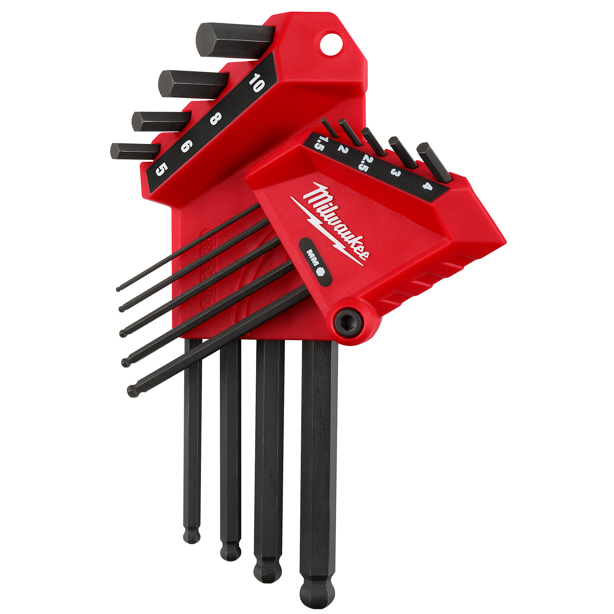 Milwaukee, 9-Key Ball End L-Key Set - Metric, Pieces (qty.) 9, Model# 48-22-2186